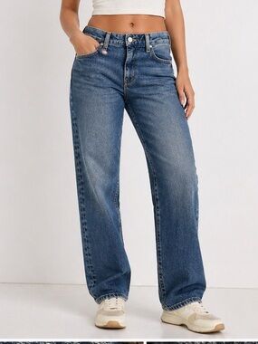 Pilcro Anthropologie Mid Rise Straight Leg Jeans Medium Wash Size 28
